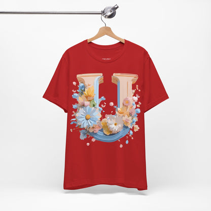 Natural Cotton Tee Shirt - Letters Collection - U Printify