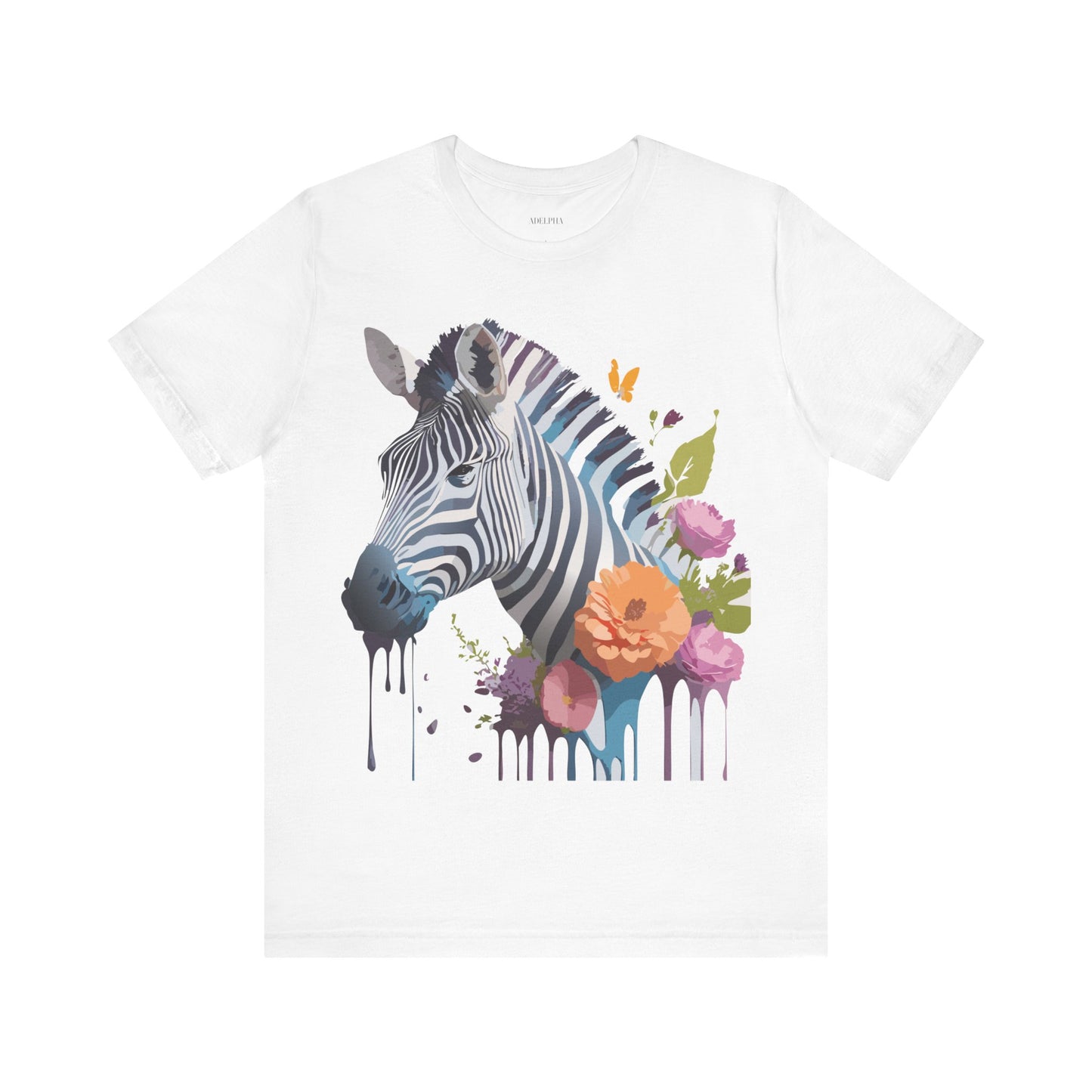 Natural Cotton Tee Shirt with Zebra