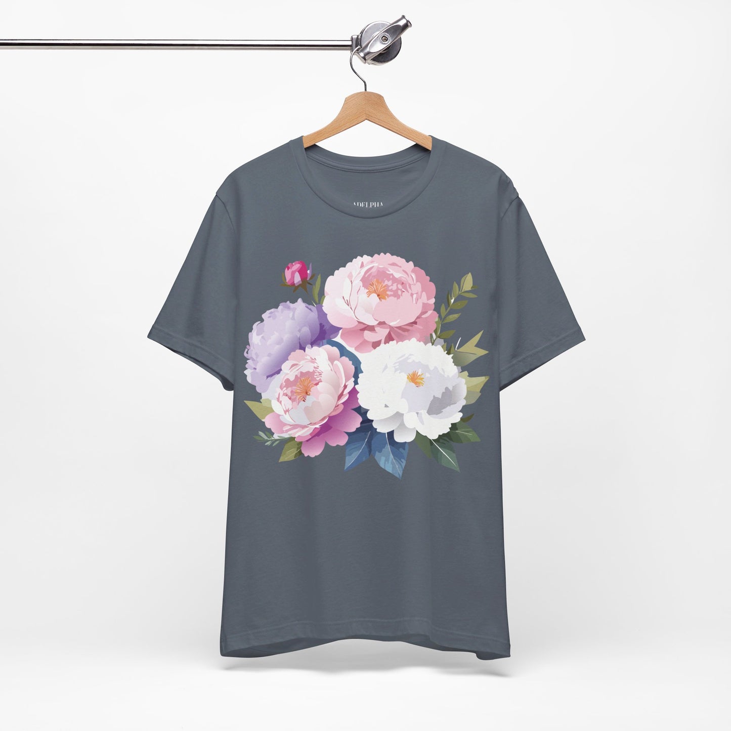 T-Shirt aus natürlicher Baumwolle mit Blumen