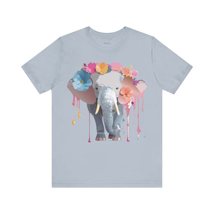 Natural Cotton Tee Shirt with Elephant Printify