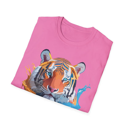 Tiger Shirt Unisex Animal Tee Ring Spun Cotton Gildan Softstyle Short Sleeve