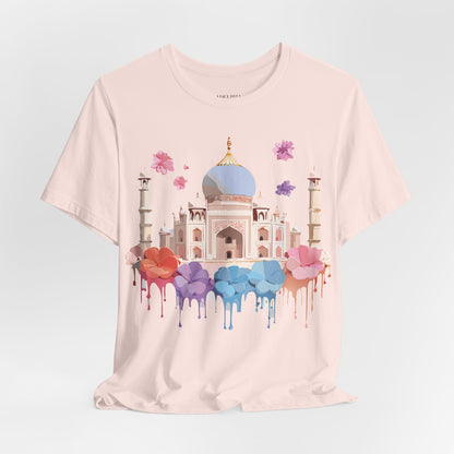 Natural Cotton Tee Shirt - Taj Mahal, India Printify