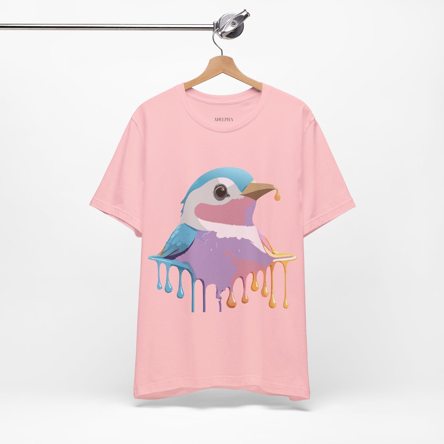 Natural Cotton Tee Shirt with Bird