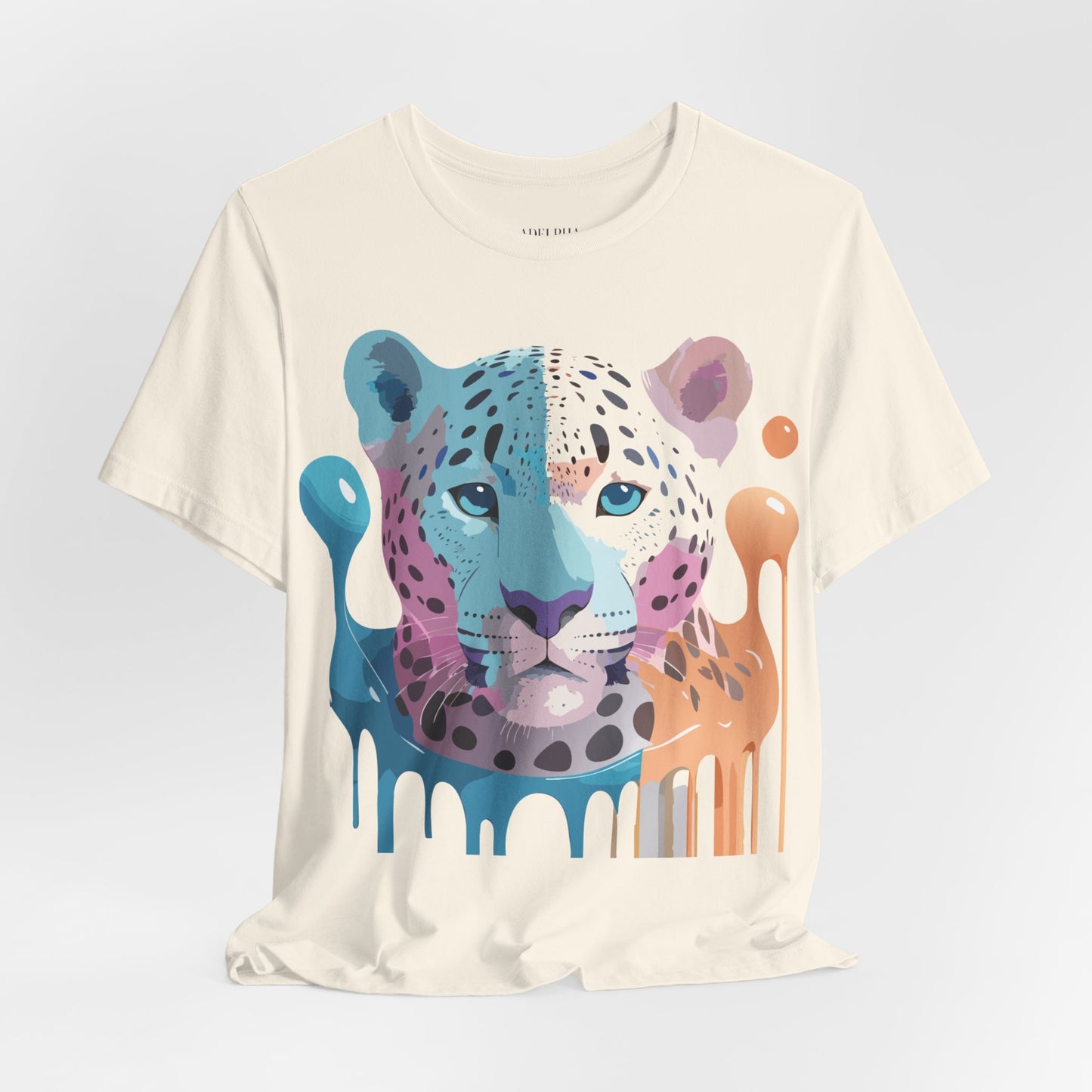 Natural Cotton Tee Shirt with Cheetah