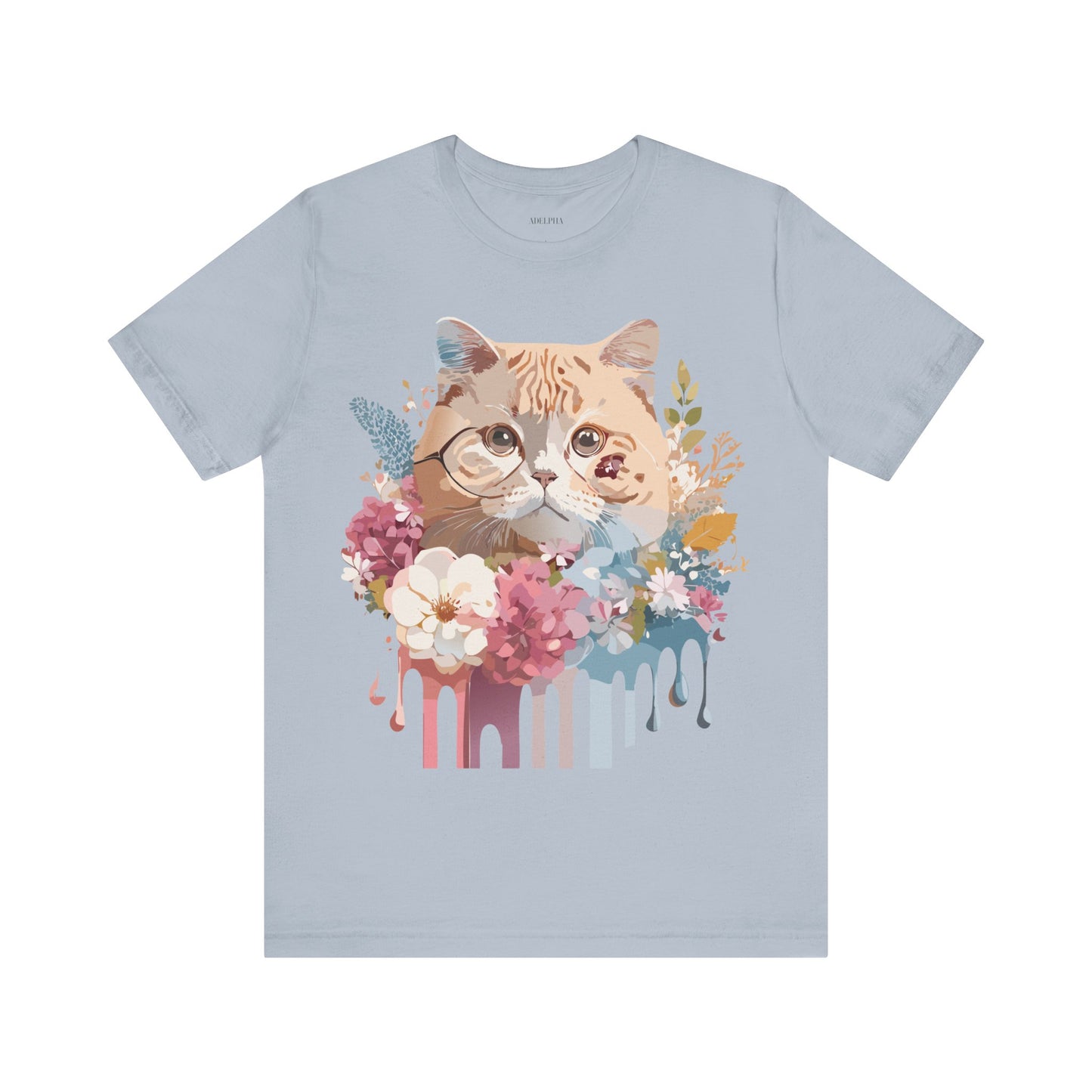 Natural Cotton Tee Shirt with Cat