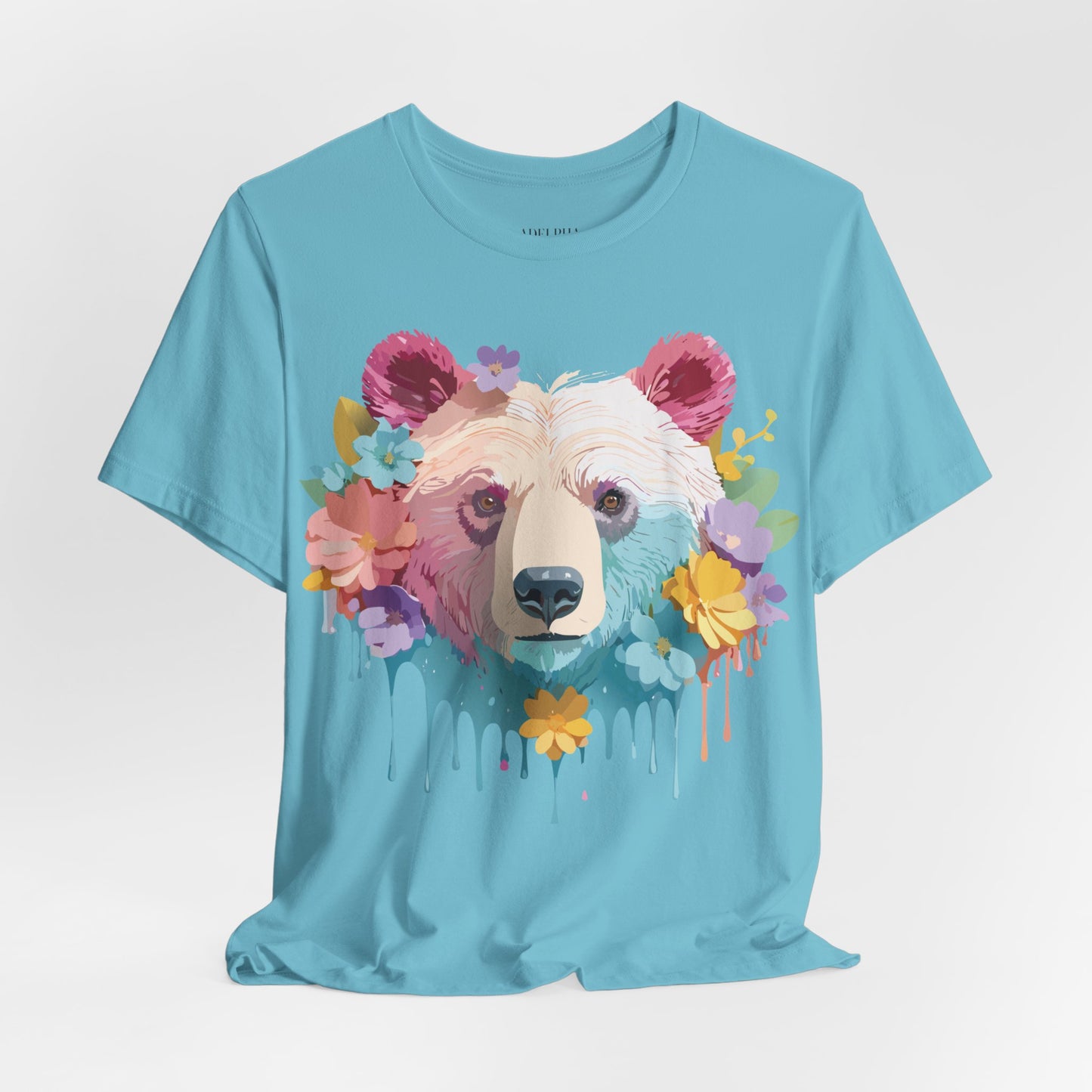 Natural Cotton Tee Shirt with Bear