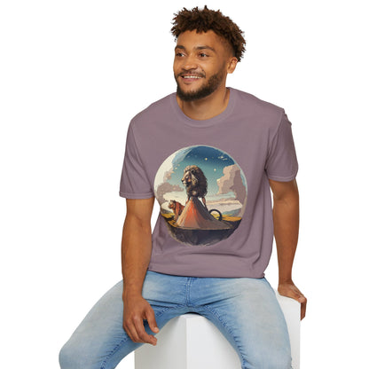 Lion Graphic T Shirt Unisex Softstyle 64000 Gildan 100 Percent Cotton Tee
