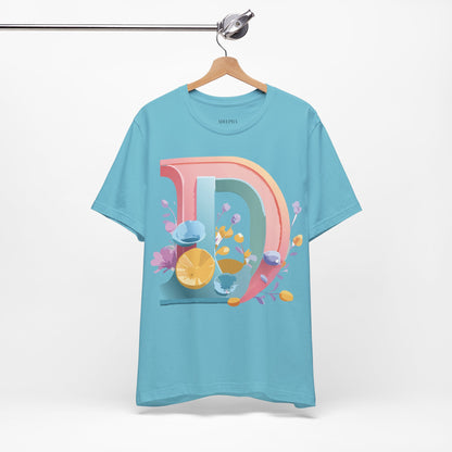 Natural Cotton Tee Shirt - Letters Collection - D Printify
