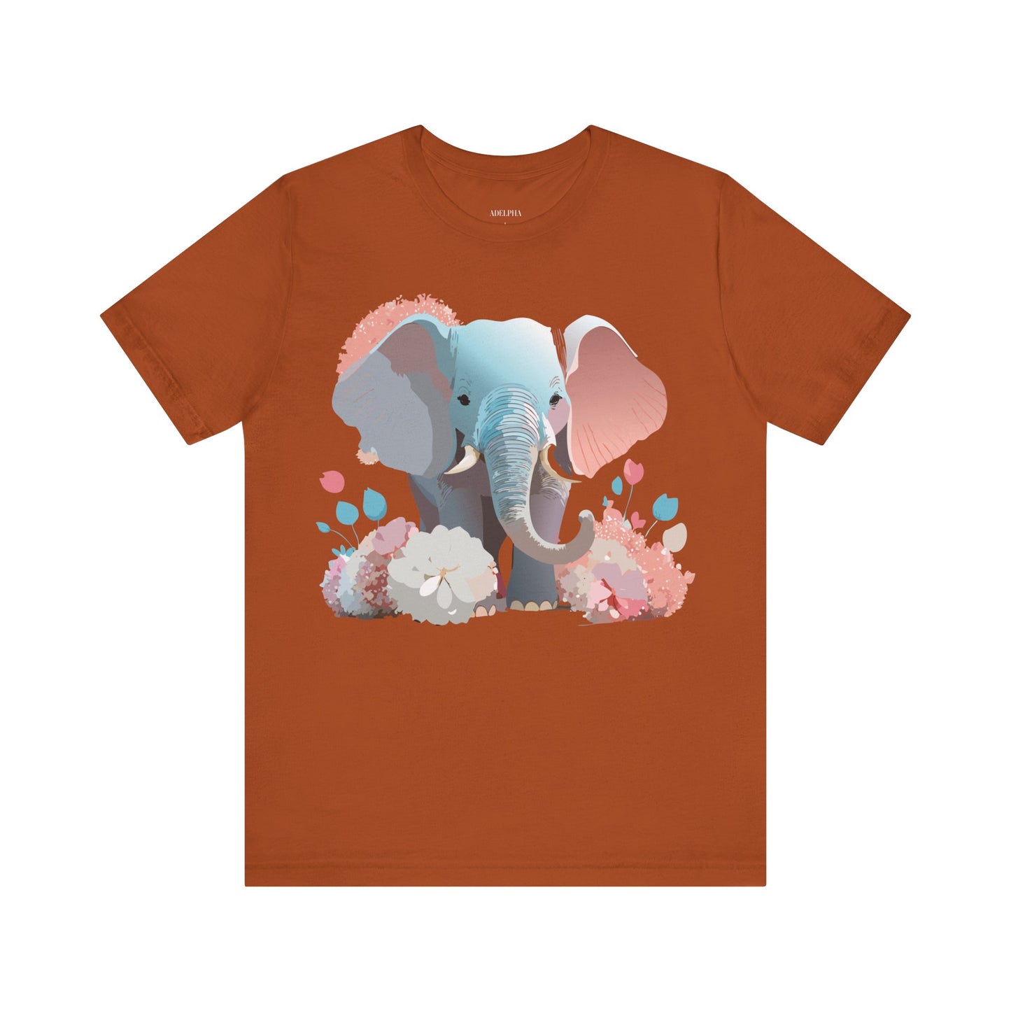 T-shirt en coton naturel avec motif éléphant