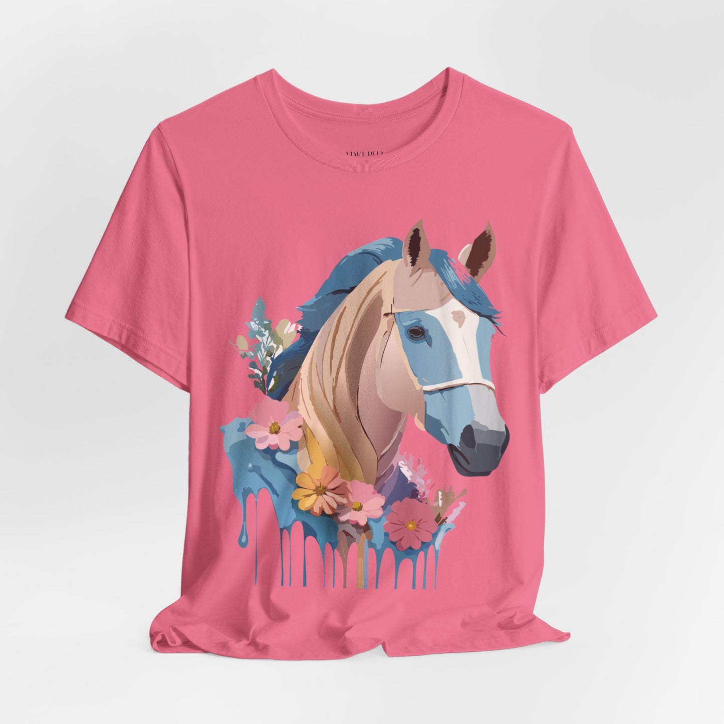 Natural Cotton Tee Shirt with Horse