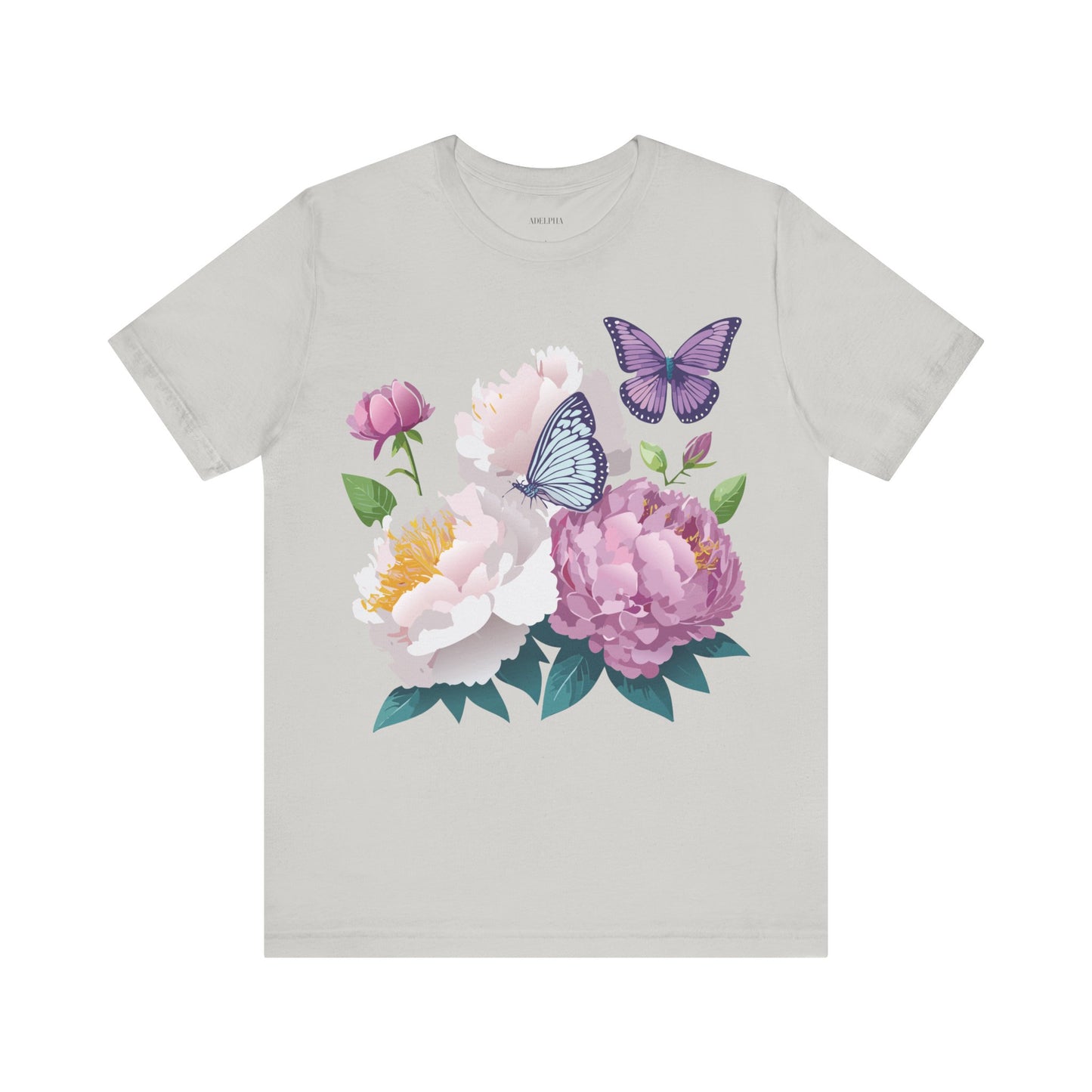 T-shirt en coton naturel avec fleurs