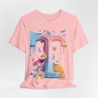 Natural Cotton Tee Shirt - Letters Collection - T Printify