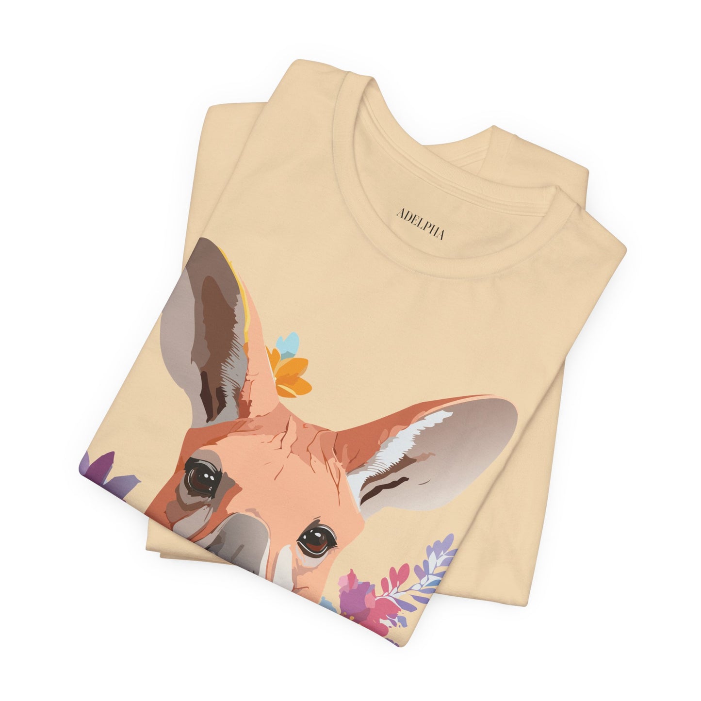 Natural Cotton Tee Shirt with Kangaroo