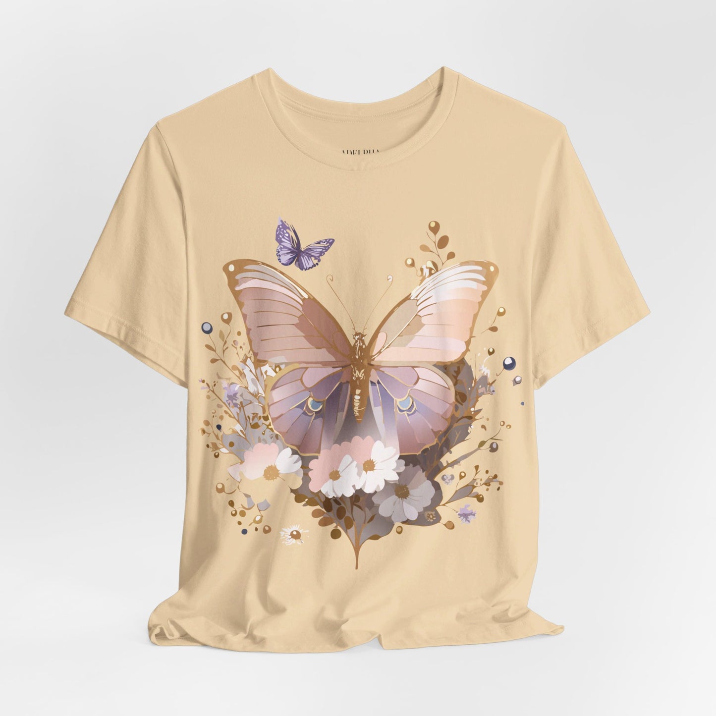 T-shirt en coton naturel avec papillon