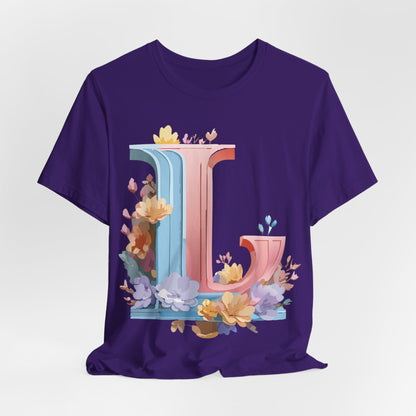 Natural Cotton Tee Shirt - Letters Collection - L Printify