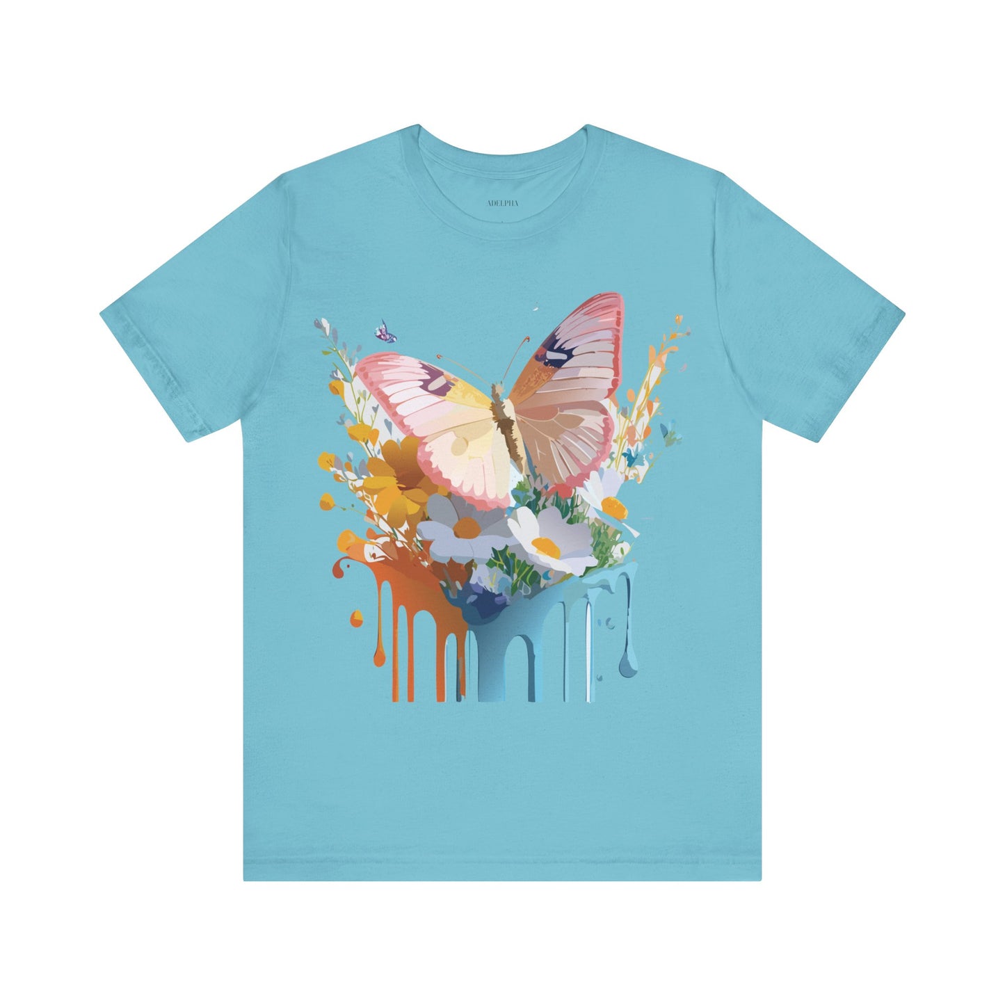 Natural Cotton Tee Shirt with Butterfly