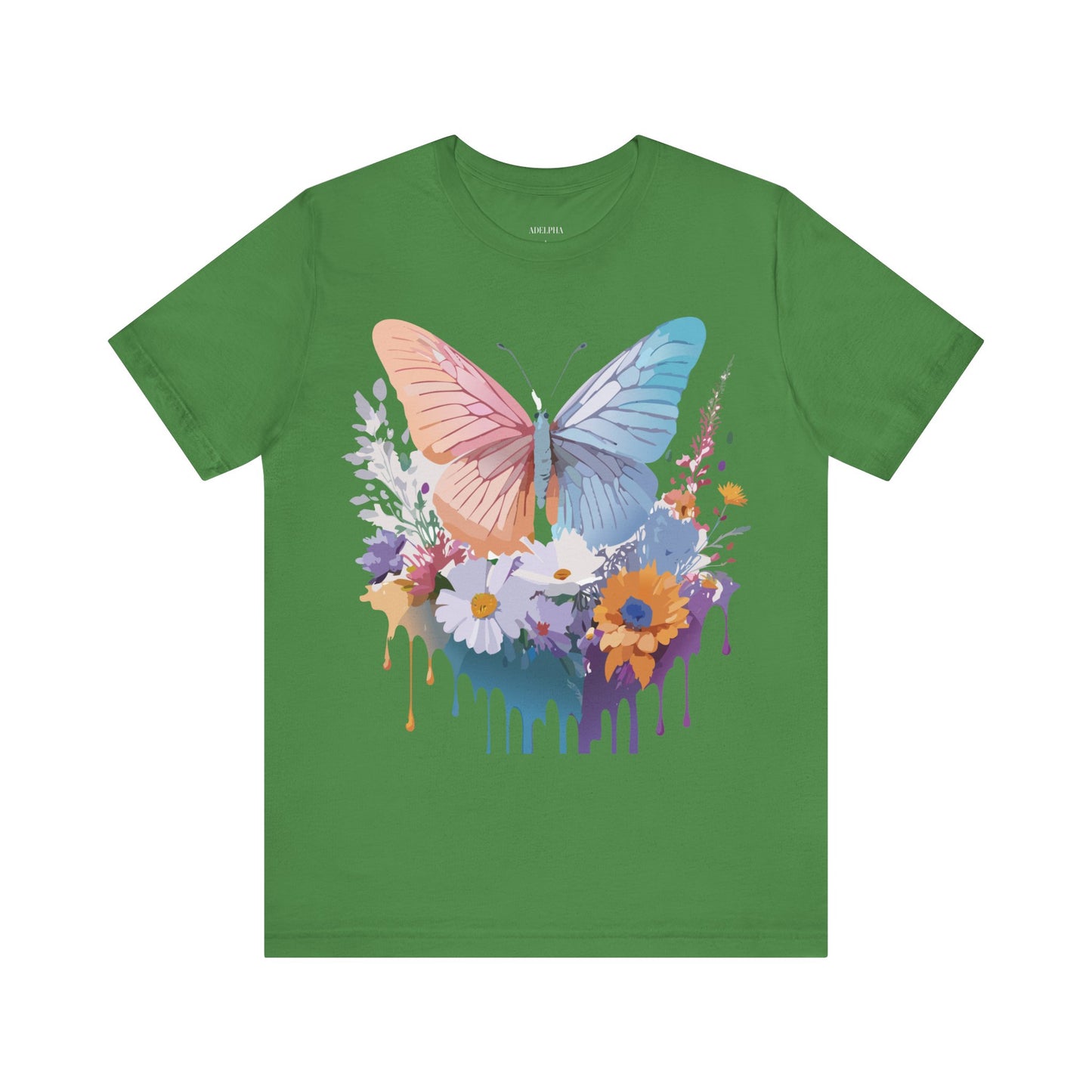 Natural Cotton Tee Shirt with Butterfly