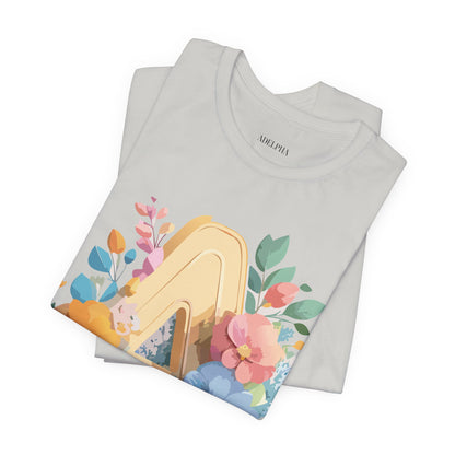 Natural Cotton Tee Shirt - Letters Collection - A Printify