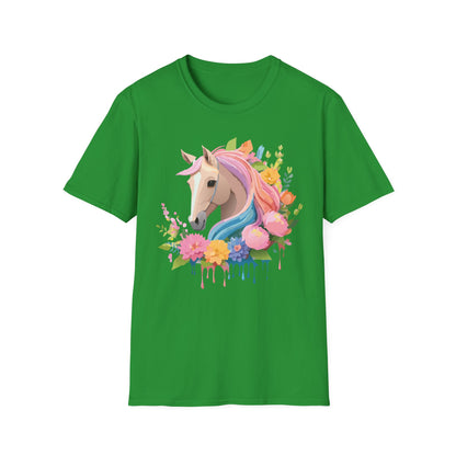 Unisex Horse Shirt Soft Cotton Tee With Animal Artwork Gildan Softstyle