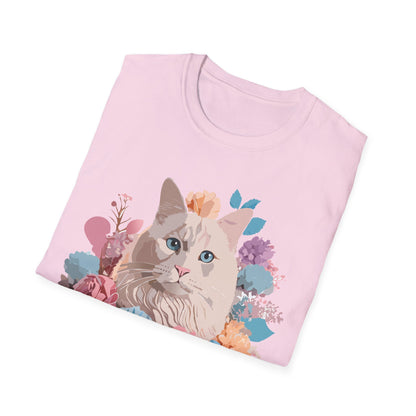 Cat Shirt Unisex Short Sleeve Cat Tee Kitten Design Gildan Softstyle 64000 Tee