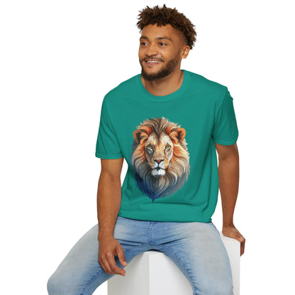 Gildan Softstyle Lion Print T Shirt Floral Tee For Unisex Everyday Comfort