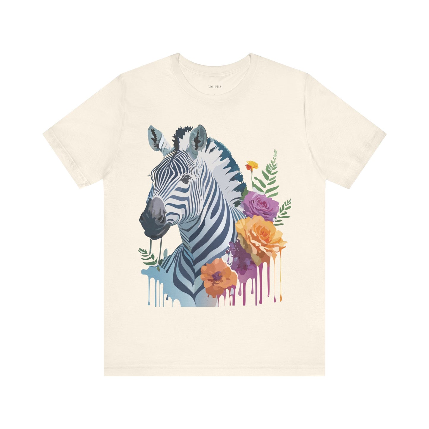 Natural Cotton Tee Shirt with Zebra