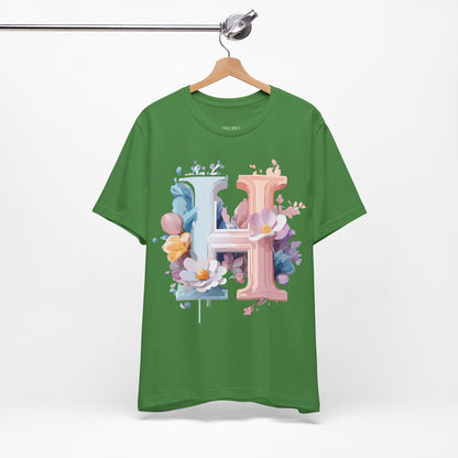 Natural Cotton Tee Shirt - Letters Collection - H Printify