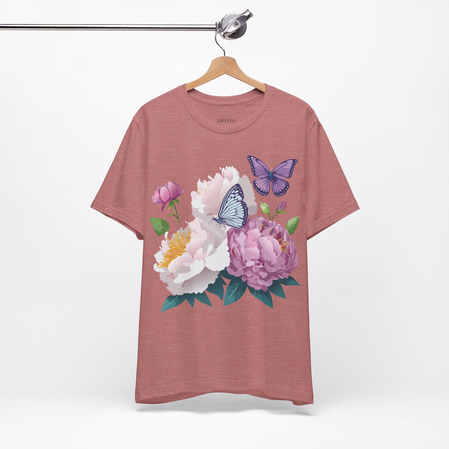 T-shirt en coton naturel avec fleurs