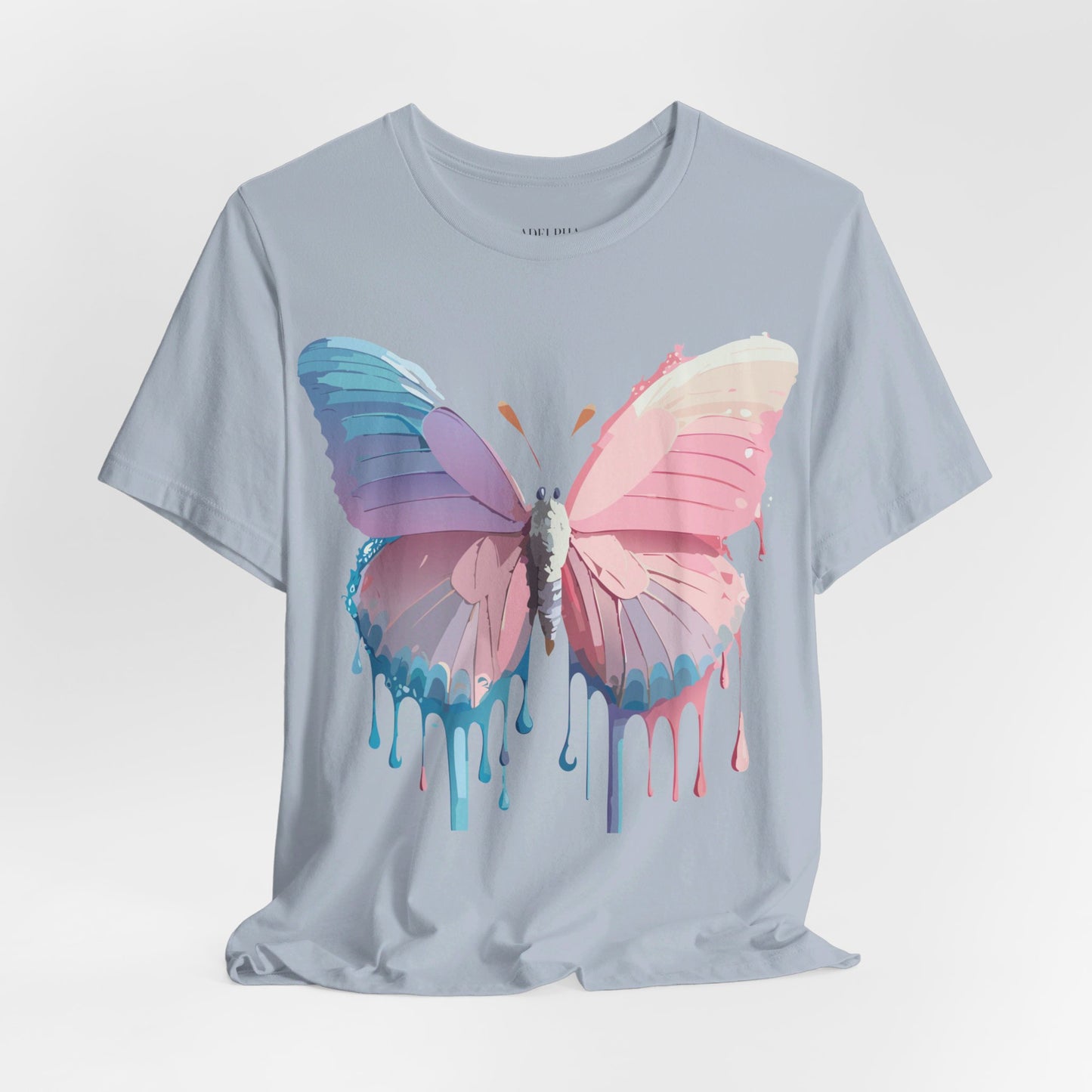 Natural Cotton Tee Shirt with Butterfly