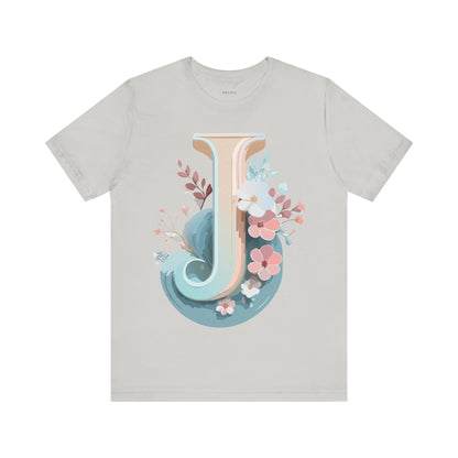 Natural Cotton Tee Shirt - Letters Collection - J Printify
