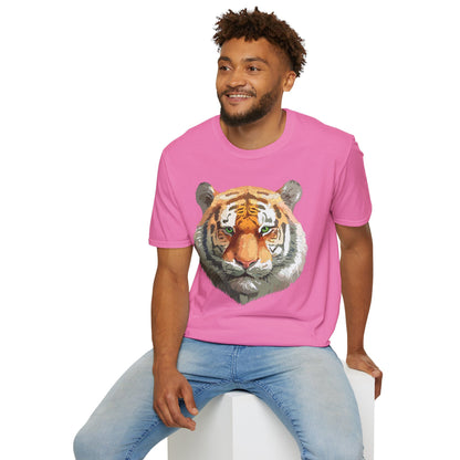 Tiger Print Shirt Unisex Animal Tee Gildan Softstyle 64000 Cotton Comfort