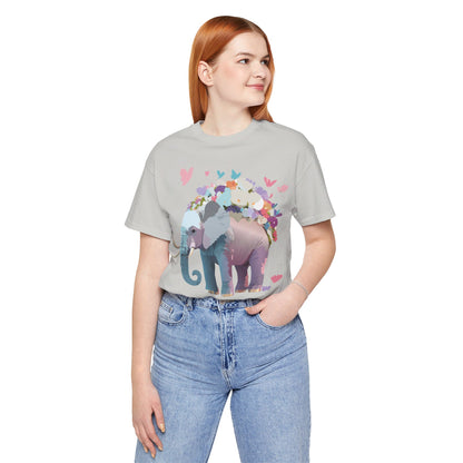 Natural Cotton Tee Shirt with Elephant Printify