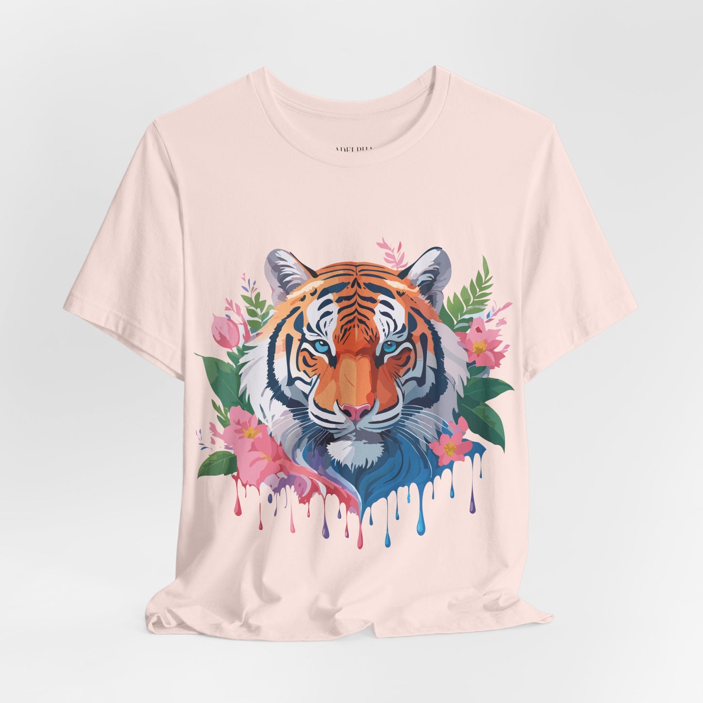 Natural Cotton Tee Shirt with Tiger