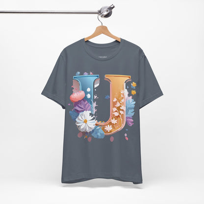 Natural Cotton Tee Shirt - Letters Collection - U Printify