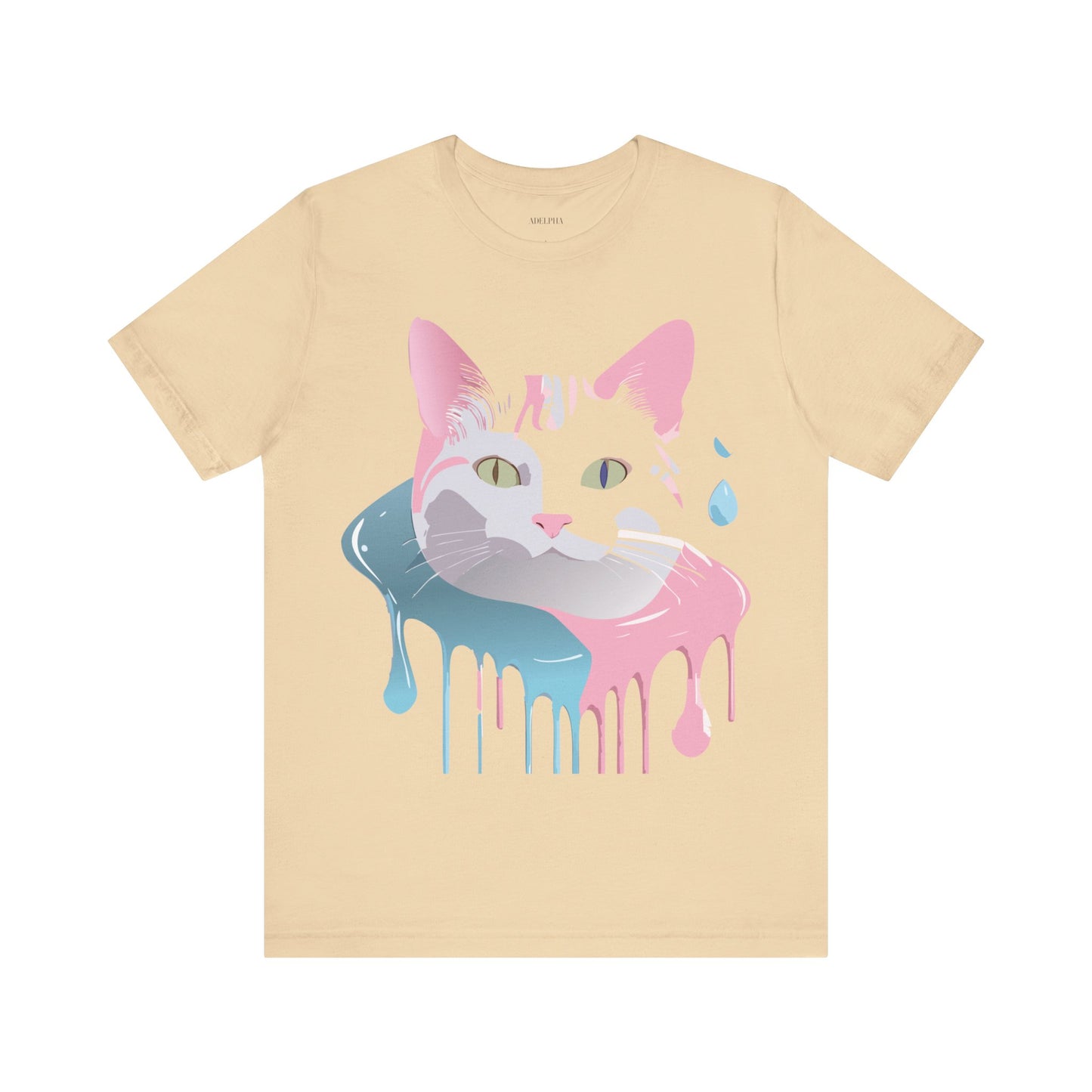 Natural Cotton Tee Shirt with Cat