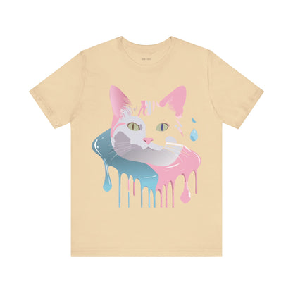 Natural Cotton Tee Shirt with Cat Printify