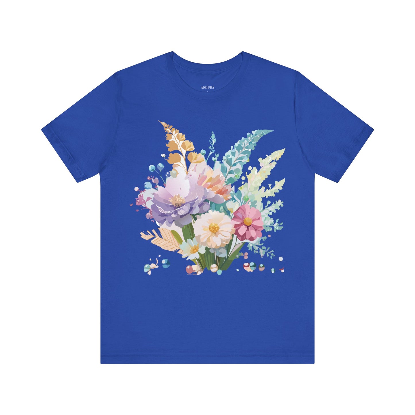 Natural Cotton Tee Shirt with Flowers