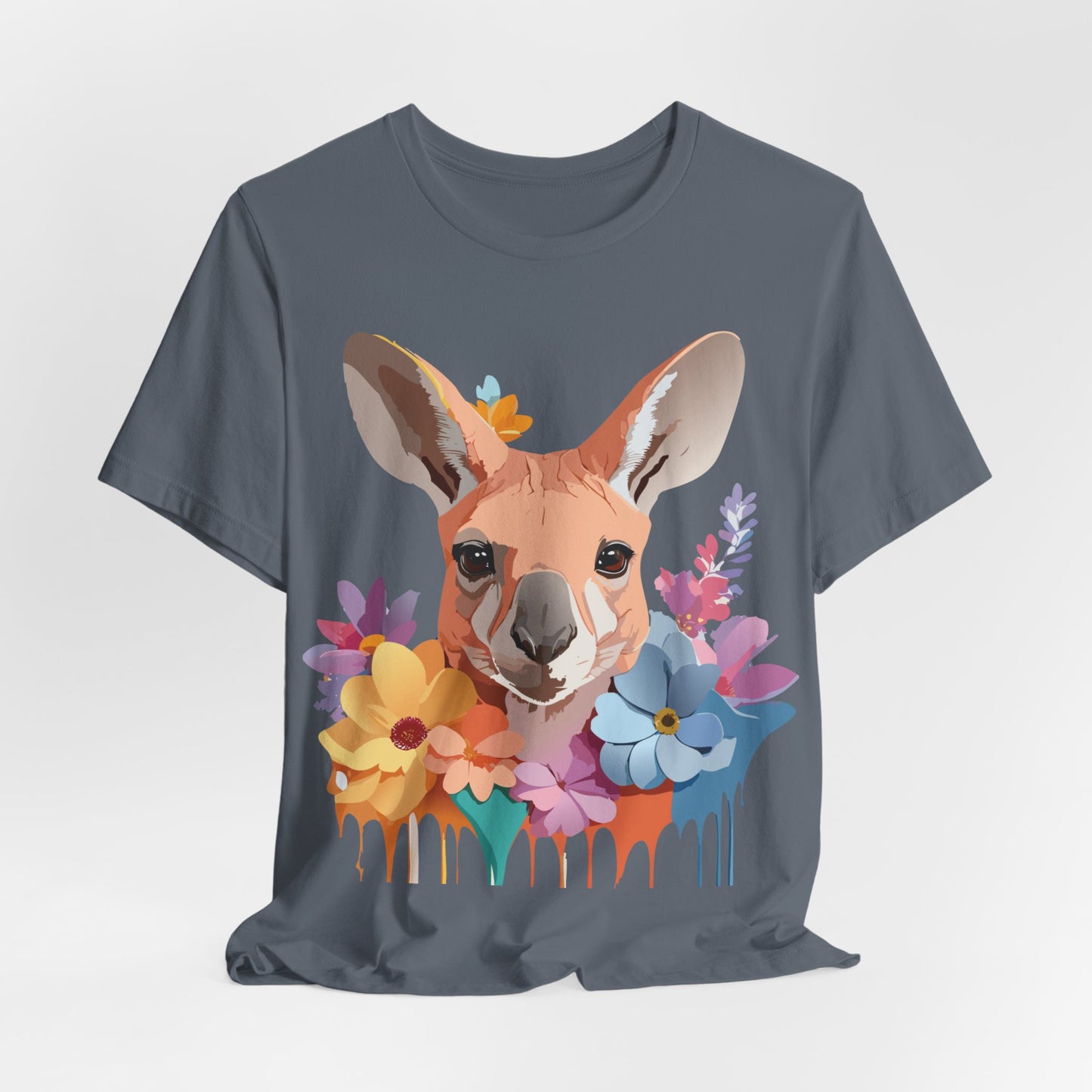 Natural Cotton Tee Shirt with Kangaroo