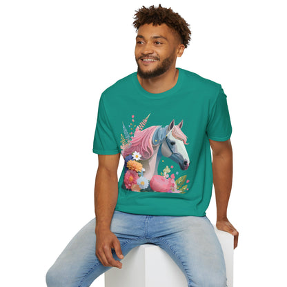 Horse Shirt Unisex Gildan Softstyle 64000 Cotton Tee With Animals