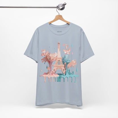 Natural Cotton Tee Shirt - Beautiful Places Collection - Paris Printify