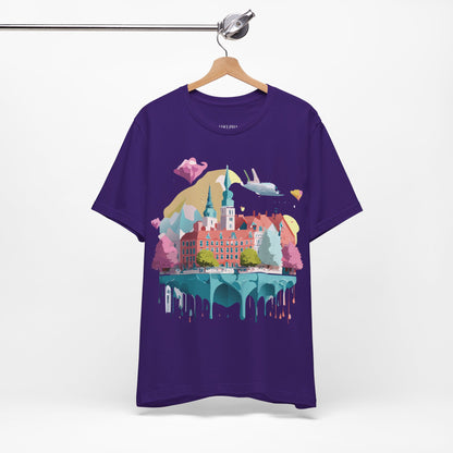 Natural Cotton Tee Shirt - Beautiful Places Collection - Warnemünde and Rostock - Germany Printify