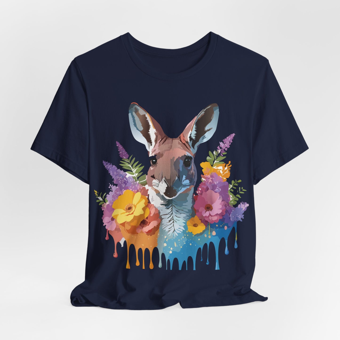 Natural Cotton Tee Shirt with Kangaroo