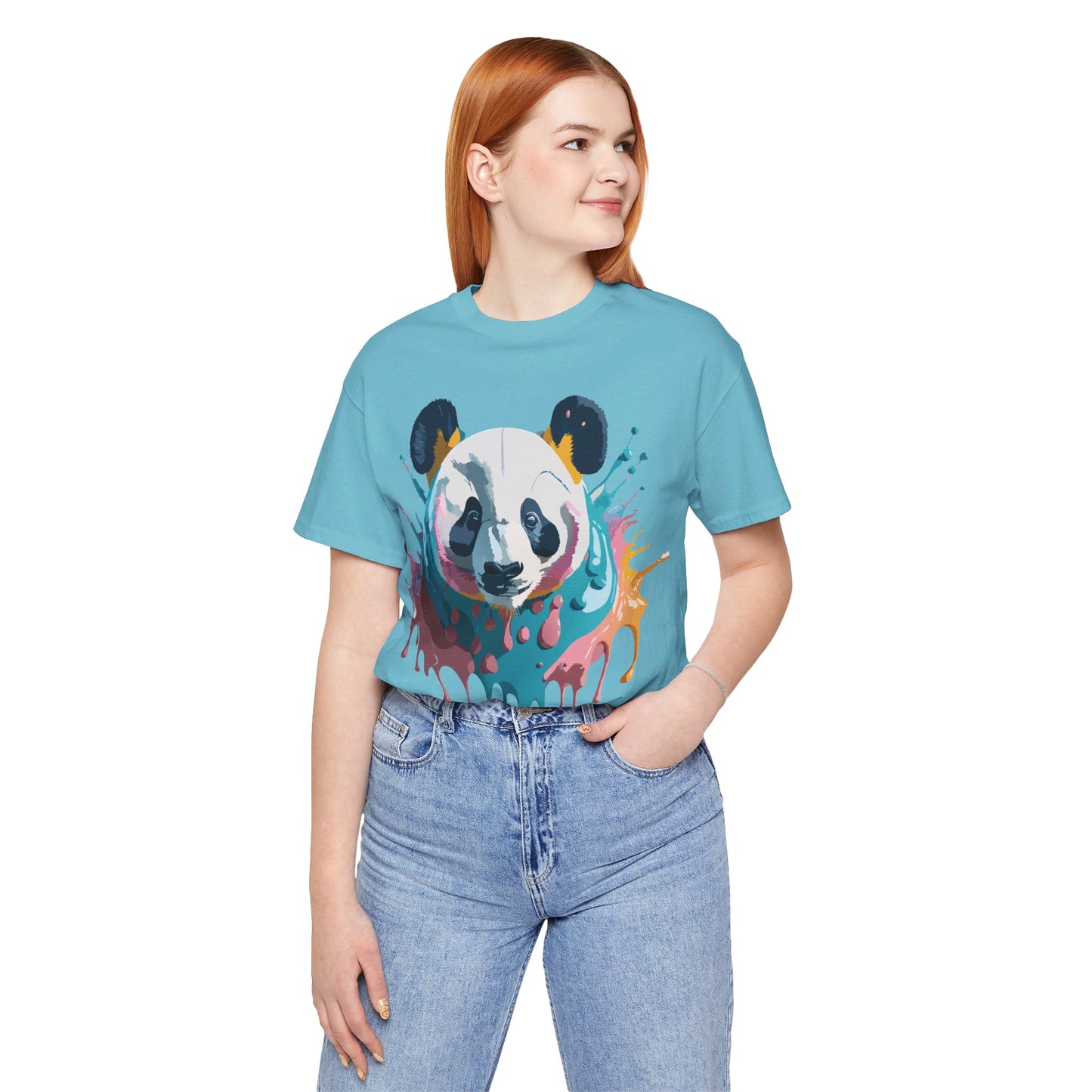 Natural Cotton Tee Shirt with Panda