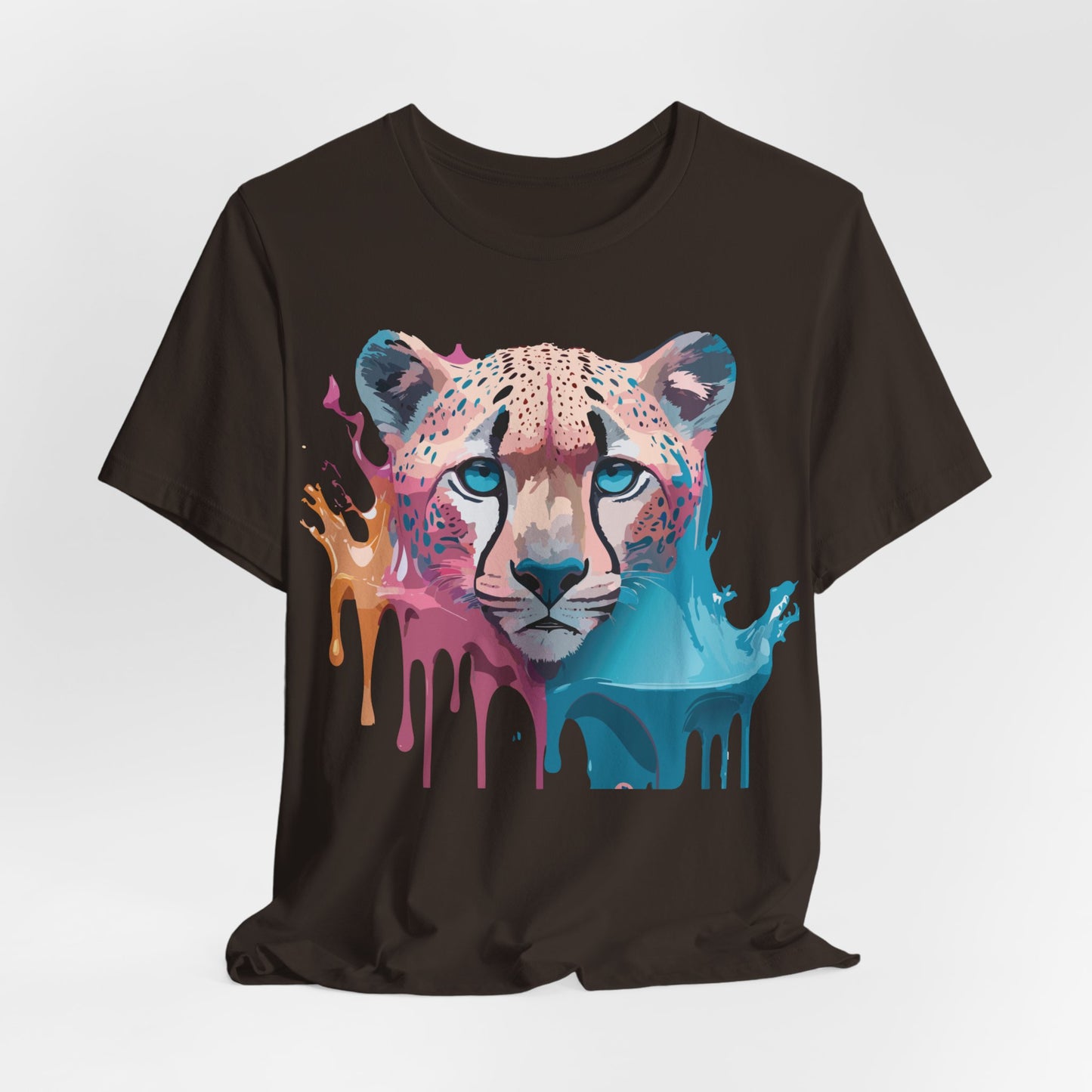 Natural Cotton Tee Shirt with Cheetah