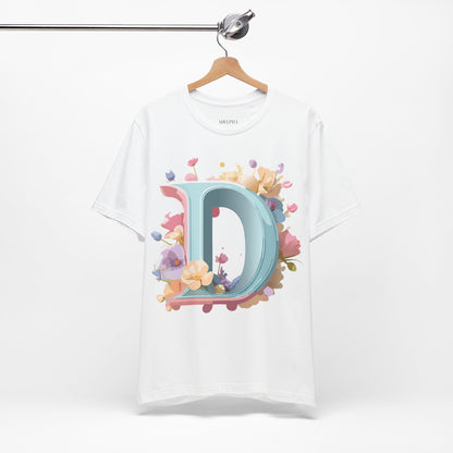 Natural Cotton Tee Shirt - Letters Collection - D Printify