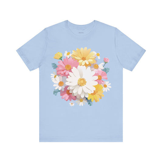 T-Shirt aus natürlicher Baumwolle mit Blumen