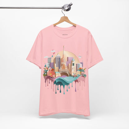 Natural Cotton Tee Shirt - Beautiful Places Collection - Paris Printify