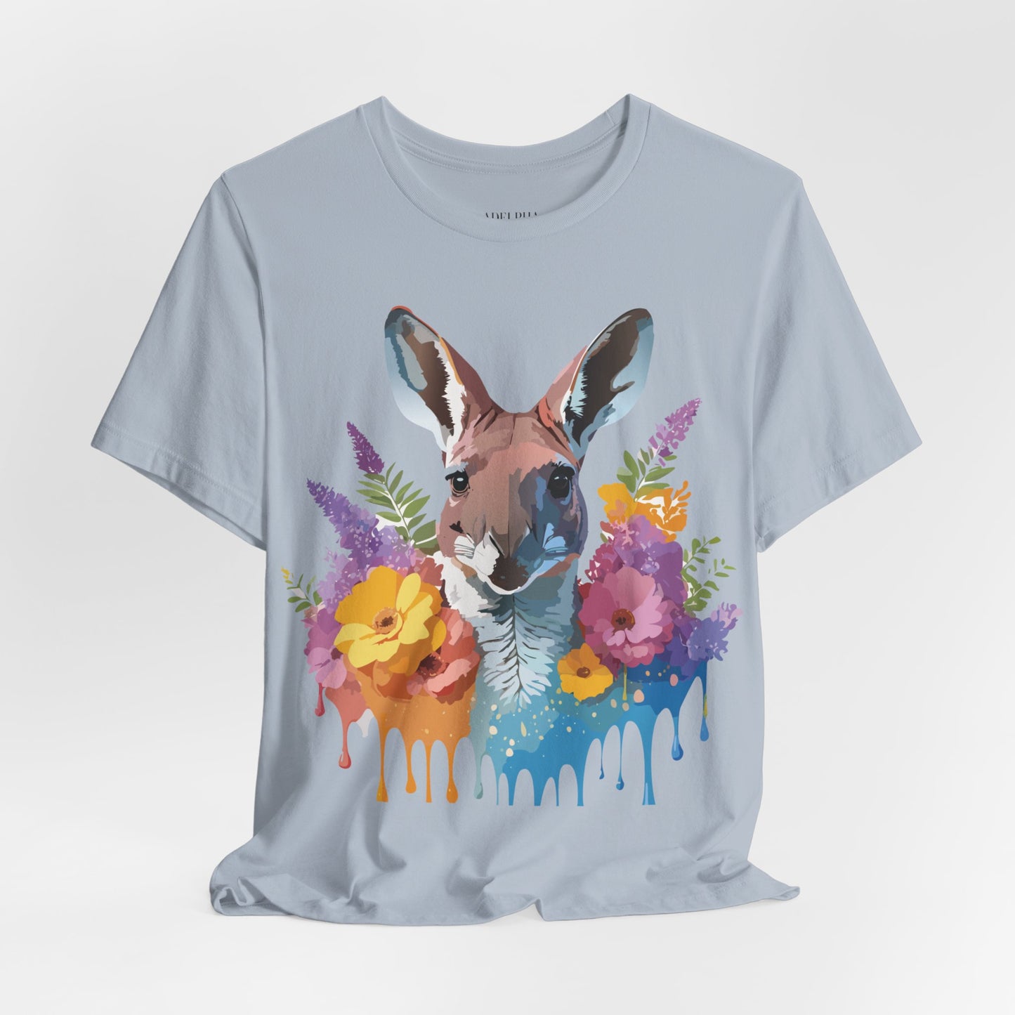 Natural Cotton Tee Shirt with Kangaroo