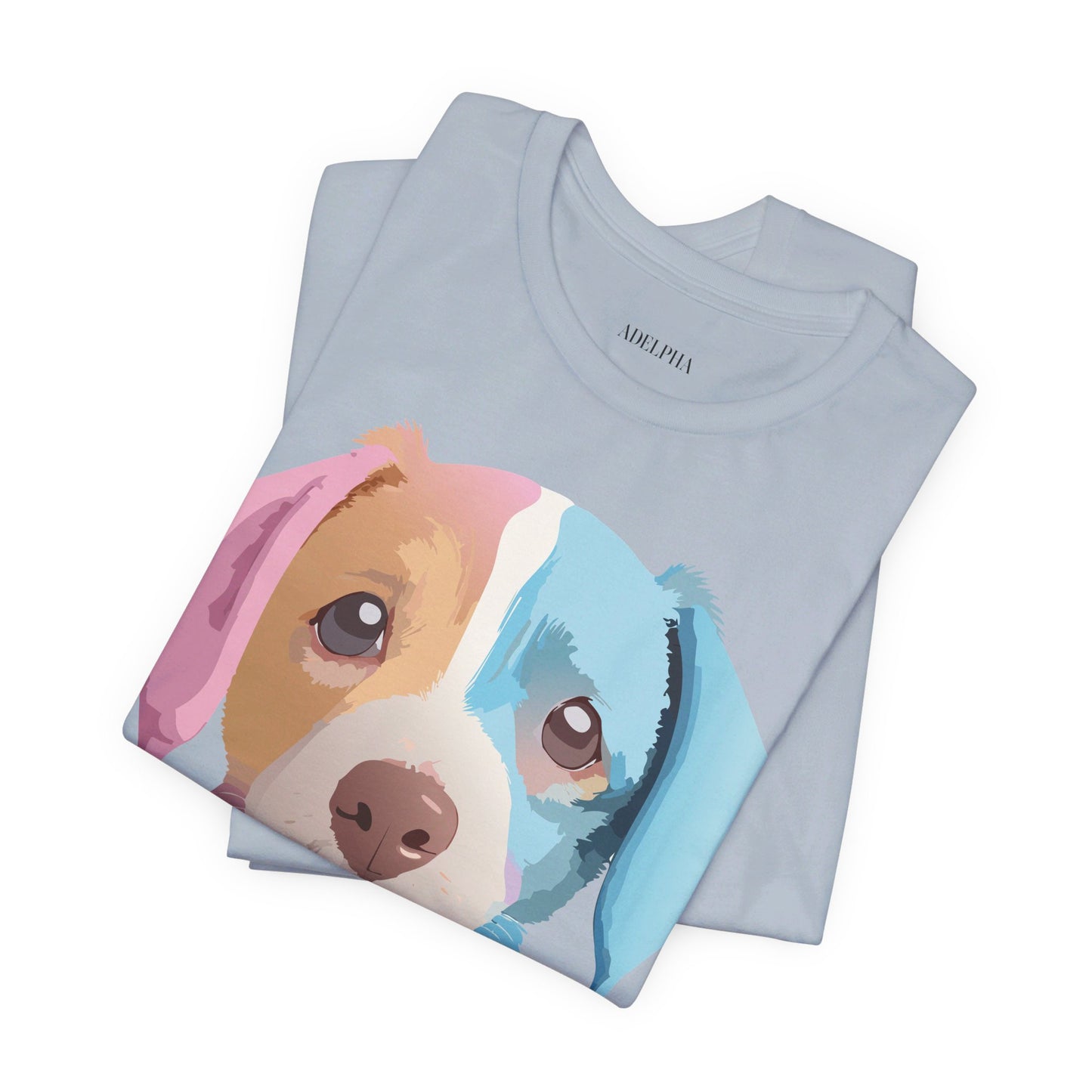 Natural Cotton Tee Shirt with Dog