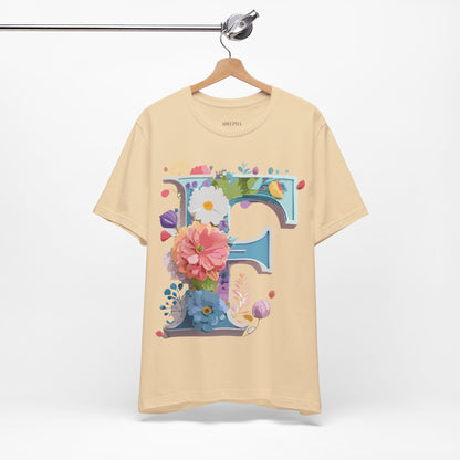 Natural Cotton Tee Shirt - Letters Collection - F Printify